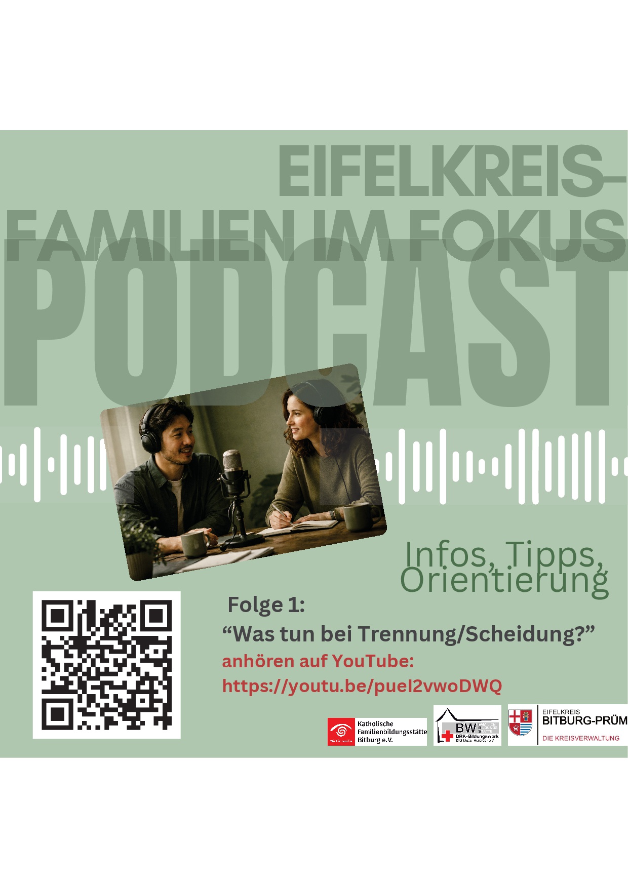 Zwei Menschen in einem Tonstudio - Podcast Folge eins (c) Eifelkreis Zwei Menschen in einem Tonstudio - Podcast Folge eins